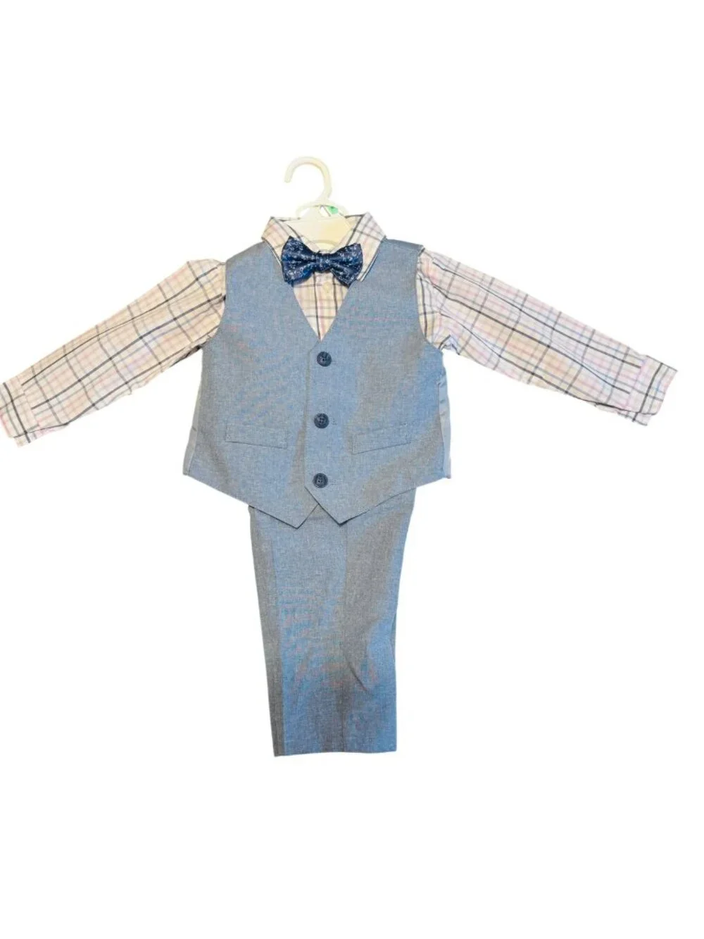 Van Heusen Boys 4-Piece Suit Set With Vest Shirt Pants & Bow Tie - Size 18M